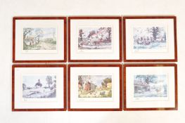 SIX VINTAGE LIMITED EDITION NORMAN THELWELL HORSE RIDING PRINTS