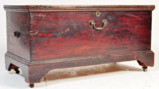 EARLY 19TH CENTURY GEORGE III STAINED PINE BLANKET BOX