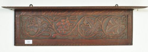 EDWARDIAN JACOBEAN REVIVAL CARVED OAK WALL SHELF