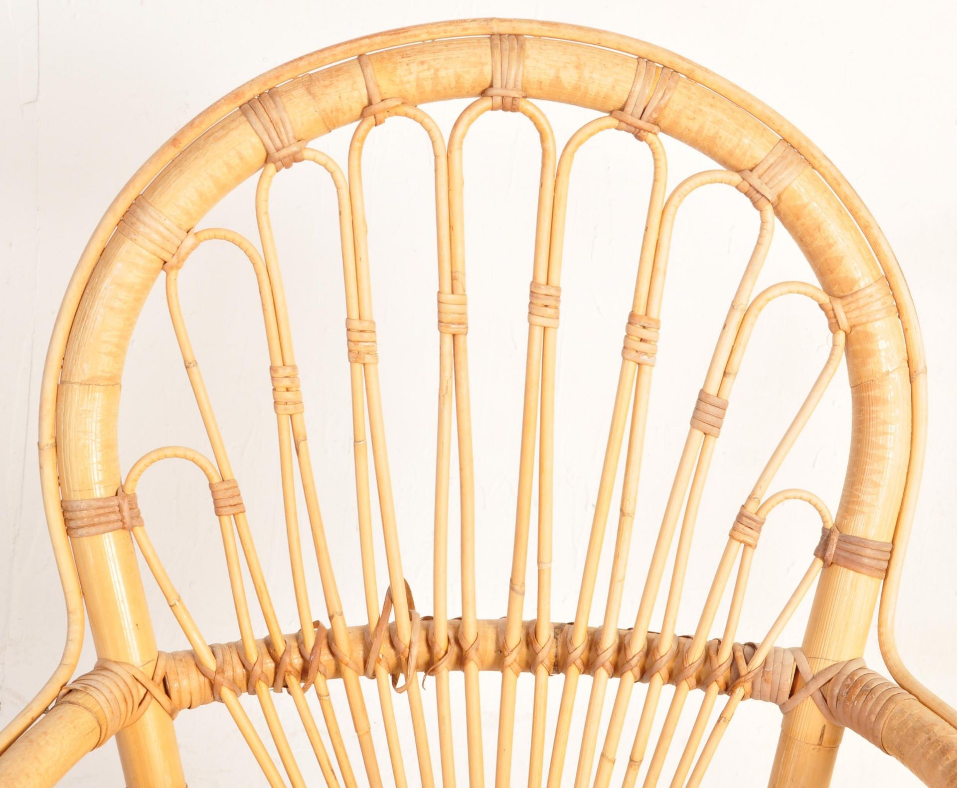 MATCHING PAIR OF ITALIAN BAMBOO AND WICKER ARMCHAIRS - Image 5 of 7