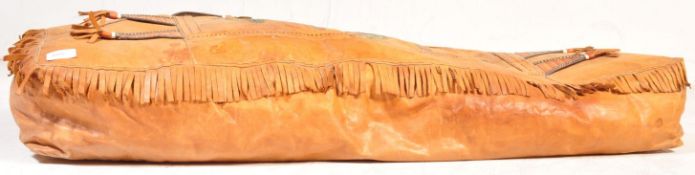 VINTAGE 20TH CENTURY NATIVE AMERICAN LEATHER FOOTSTOOL