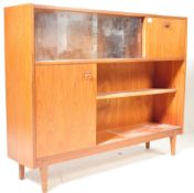 MID CENTURY TEAK WOOD DISPLAY CABINET BOOKCASE