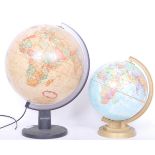 TWO VINTAGE 20TH CENTURY DESKTOP GLOBES