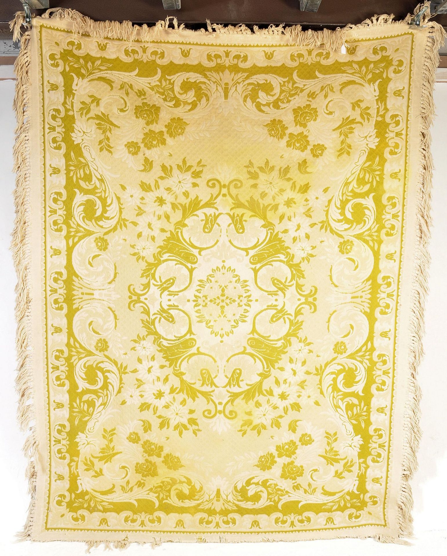 LARGE POLYCHROM DAMASK JACQUARD LOOM FLOOR RUG