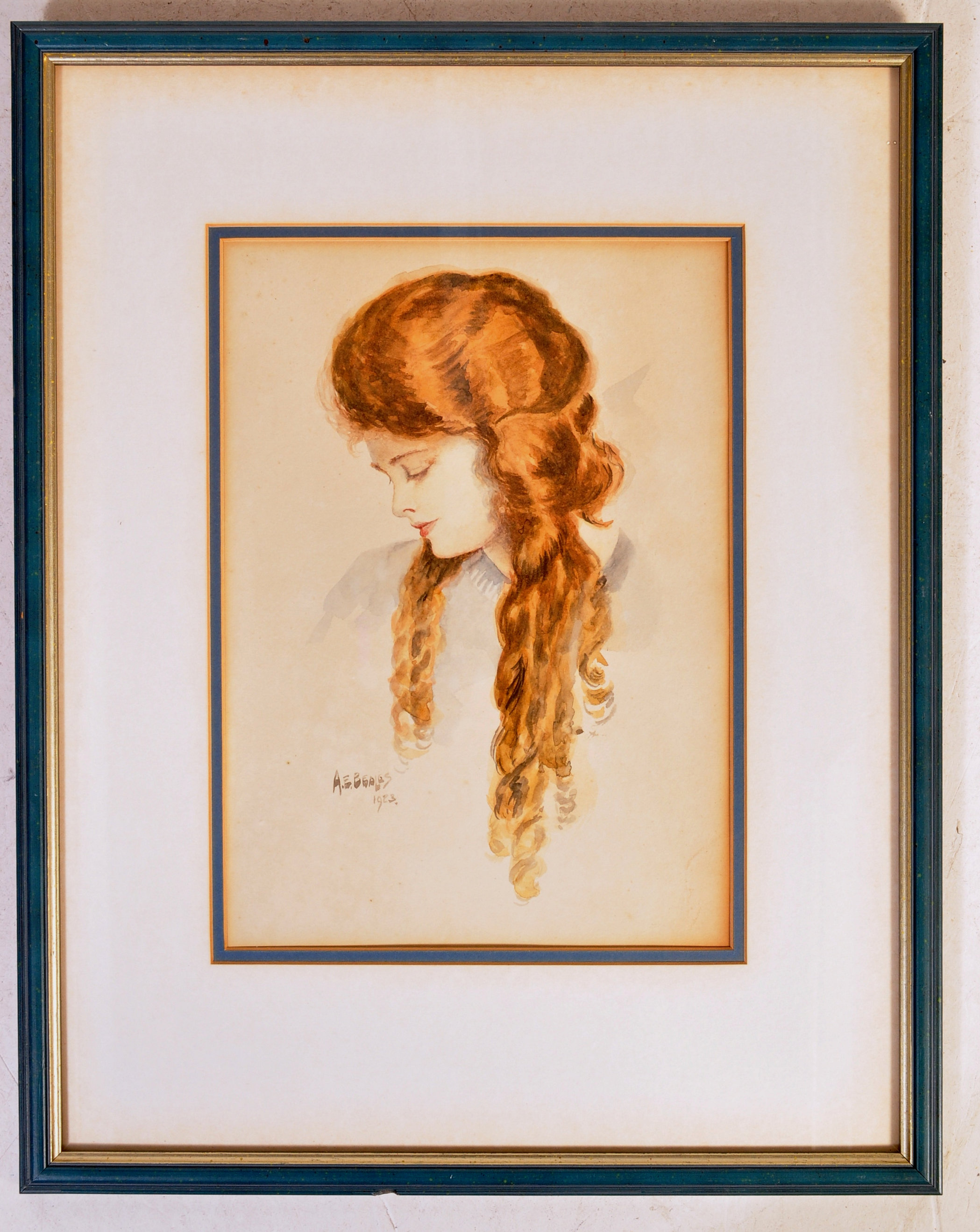 AE BEALES - SERIES OF 3 ART NOUVEAU WATERCOLOUR PAINTINGS - Image 6 of 12