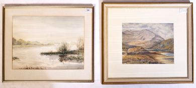 WATERCOLOUR SCOTTISH HIGHLAND PAINTING & ANOTHER