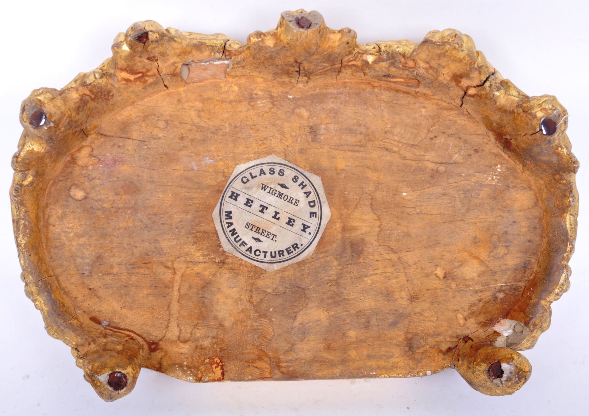 19TH CENTURY GILT WOOD PLINTH GLASS CASE BRACKET BASE - Image 5 of 6