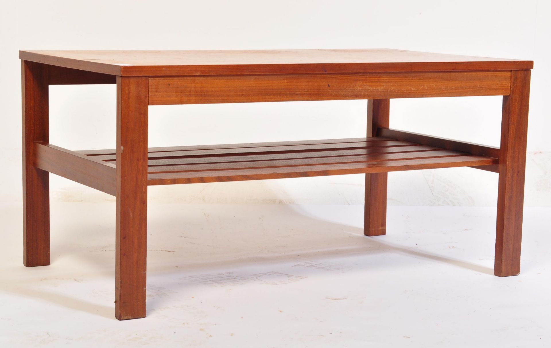 MID CENTURY TEAK WOOD LONG JOHN COFFEE TABLE