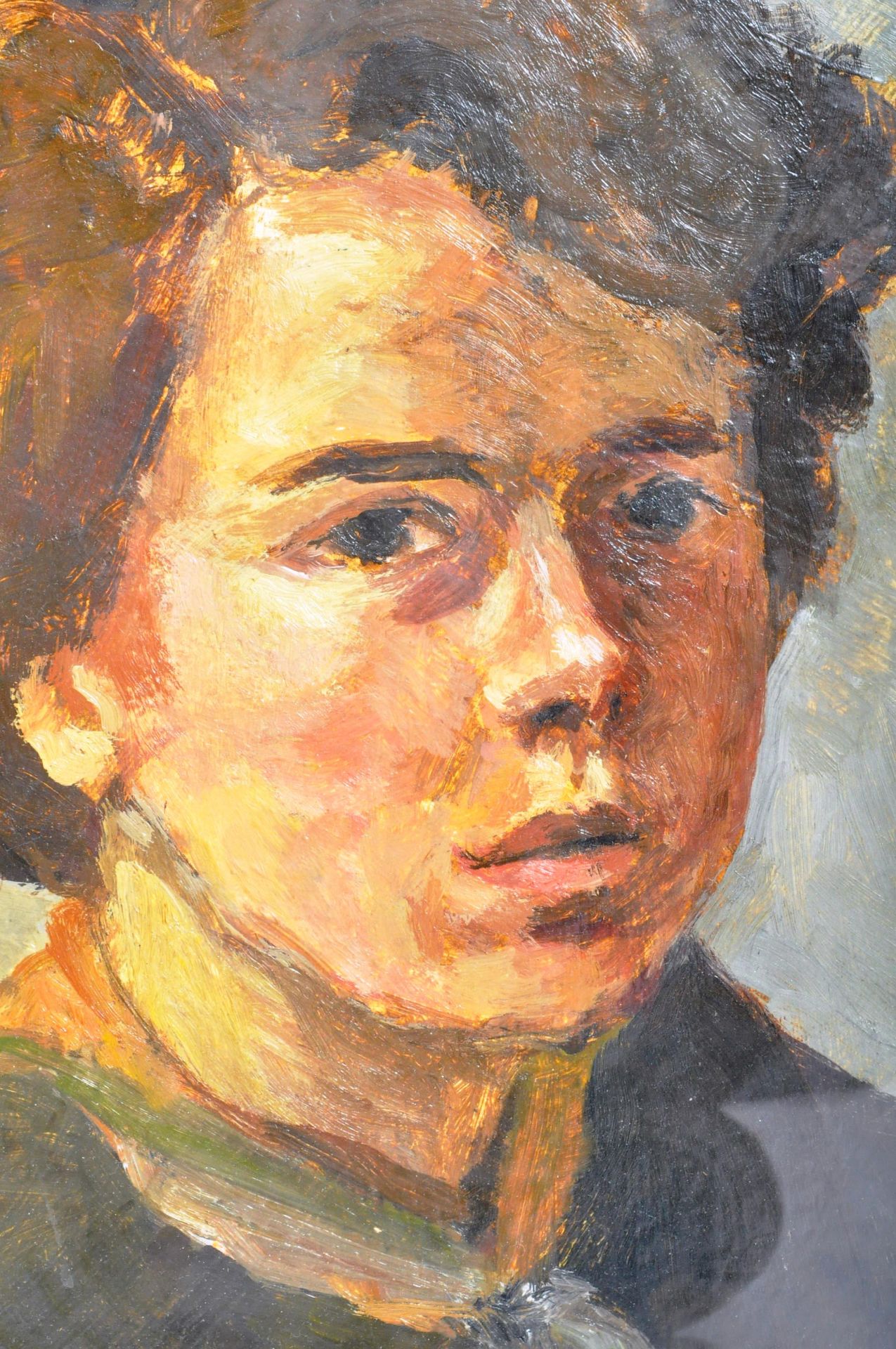 MID 20TH CENTURY OIL ON BOARD PORTRAIT PAINTING OF A YOUNG BOY - Image 4 of 6