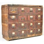 EARLY PINE 20TH CENTURY HABERDASHERY COUNTER UNIT