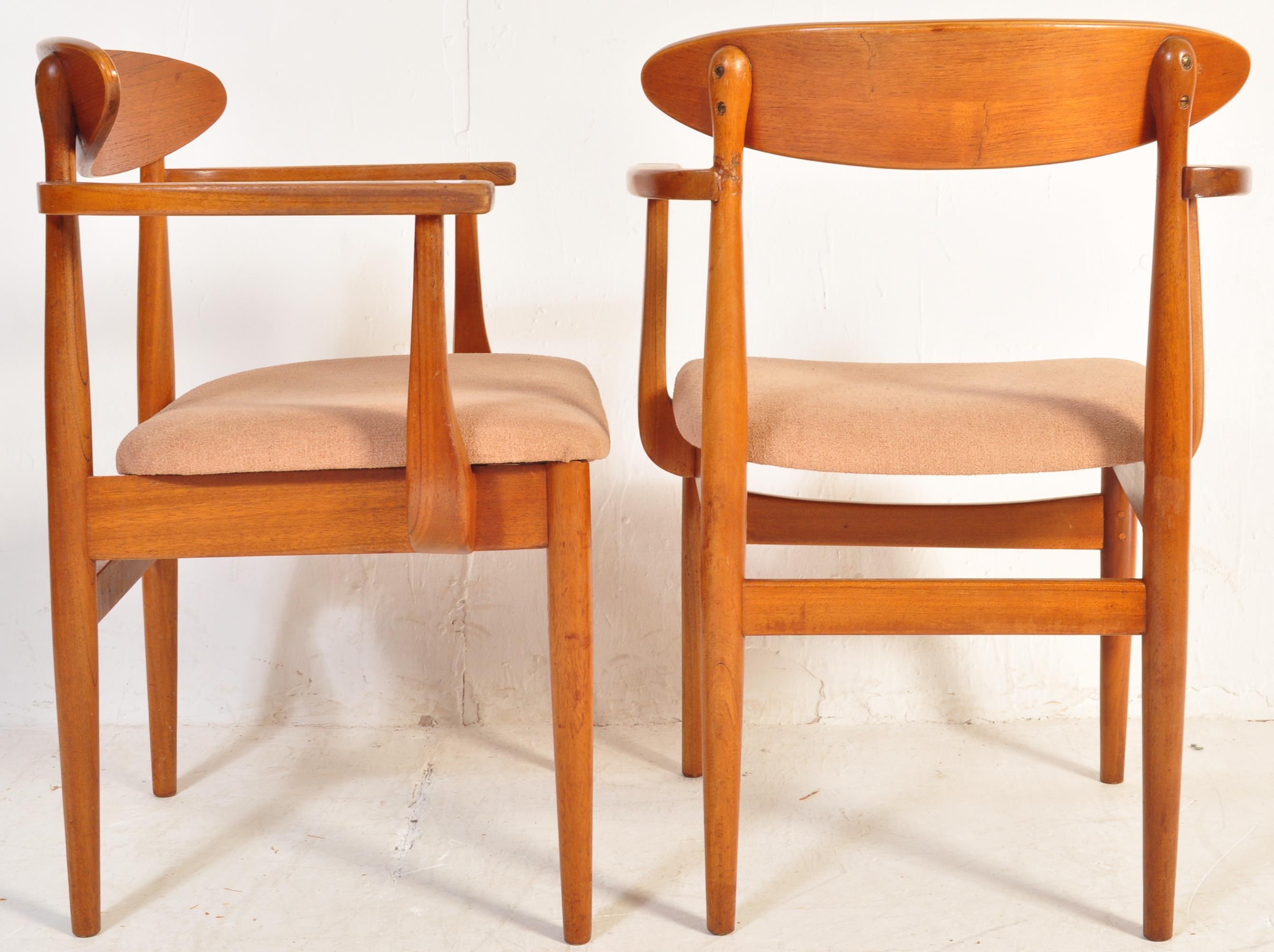 PAIR OF MID 20TH CENTURY DANISH TEAK DINING CHAIRS CARVERS - Image 5 of 5