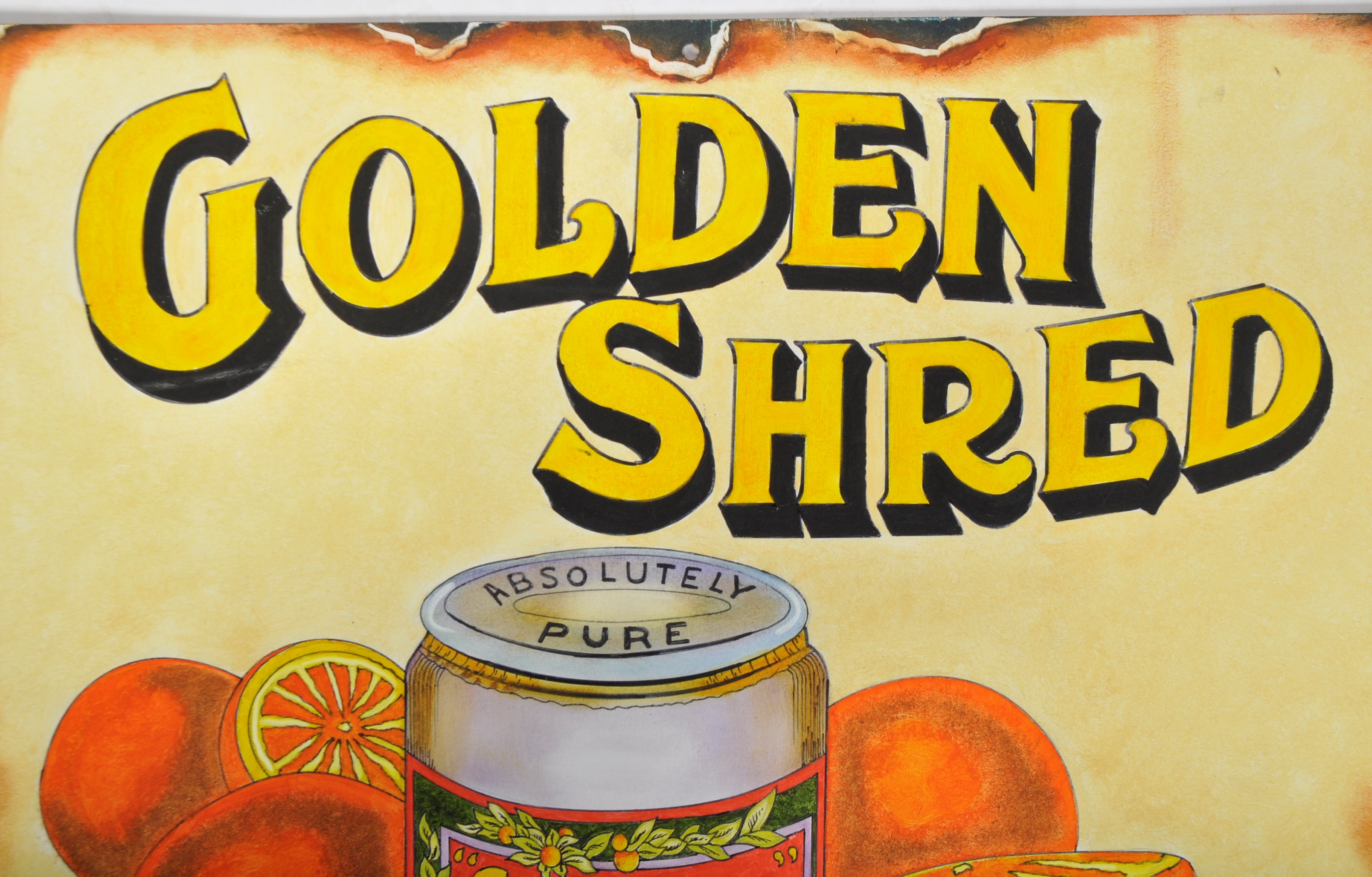GOLDEN SHRED MARMALADE - LARGE OIL ON BOARD ADVERTISING SIGN - Image 2 of 7