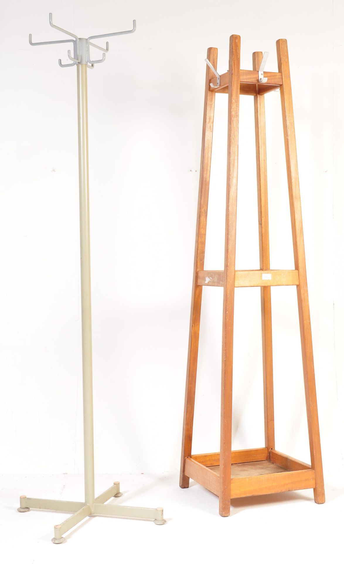 VINTAGE 20TH CENTURY OAK COAT STAND & ANOTHER