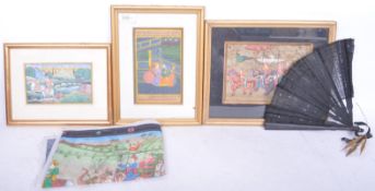 COLLECTION OF FOUR VINTAGE 20TH CENTURY INDIAN PAINTINGS