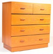 RETRO MID 20TH CENTURY TEAK VENEER CHEST OF DRAWERS