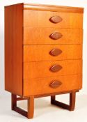 RETRO MID 20TH CENTURY TEAK VENEER CHEST OF DRAWERS