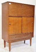 MID CENTURY DANISH TEAK WOOD PEDESTAL BOOKCASE CABINET