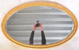 VICTORIAN GILT WOOD & GESSO OVERMANTEL OVAL MIRROR