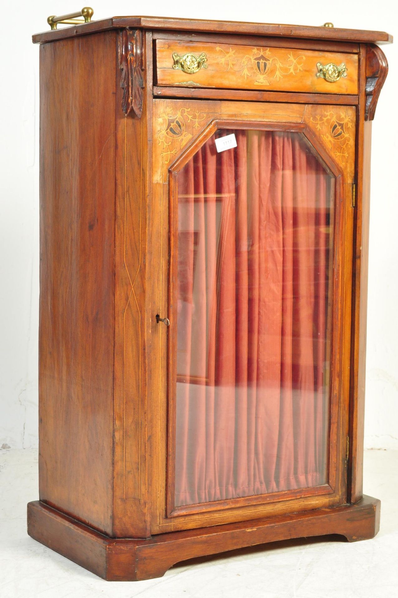 LATE 19TH CENTURY MARQUETRY INLAID PEDESTAL MUSIC CABINET