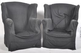 BELGIAN MODERN DESIGN - PAIR OF FLAMANT WING BACK ARMCHAIRS