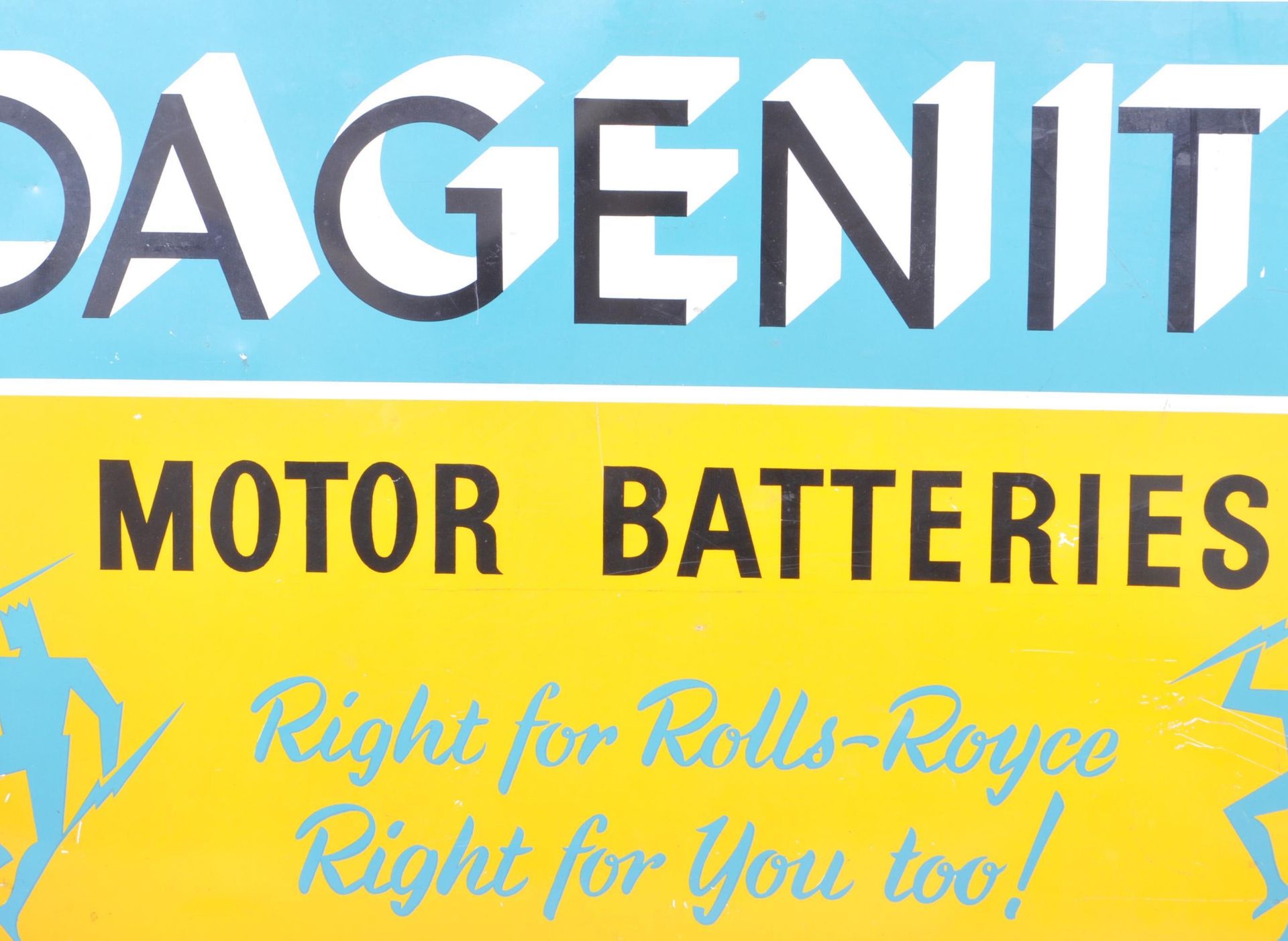 DAGENITE BATTERIES - ROLLS ROYCE - VINTAGE ADVERTISING SIGN - Image 2 of 4