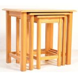 20TH CENTURY CHUNKY OAK FURNITURE LAND NEST OF TABLES