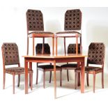 RETRO 1980'S FAUX ROSEWOOD HEXAGONAL DINING ROOM SUITE