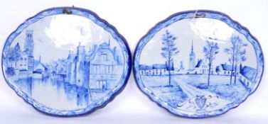 PAIR OF 19TH CENTURY DELFT HAND PAINTED WALL PLAQUES