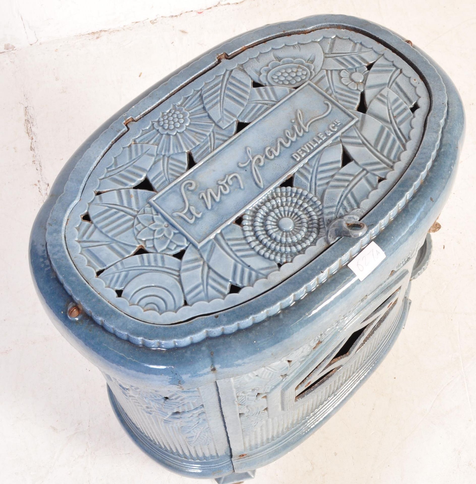 FRENCH ENAMEL WOODBURNING STOVE - DEVILLE & CIE - Image 3 of 13