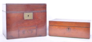 19TH CENTURY VICTORIAN MAHOGANY LADIES VANITY TRAVEL BOX