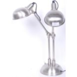CONTEMPORARY HABITAT BRUSHED METAL TWIN HEAD ANGLEPOISE LAMP