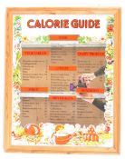 MID 20TH CENTURY PINE FRAMED CALORIE GUIDE MIRROR