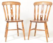 PAIR OF VICTORIAN ARTS AND CRAFTS WELSH BEECH AND ELM CHAIRS