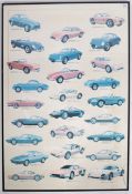 FERRARI - 80'S / 90'S FRAMED AND GLAZED CAR POSTER