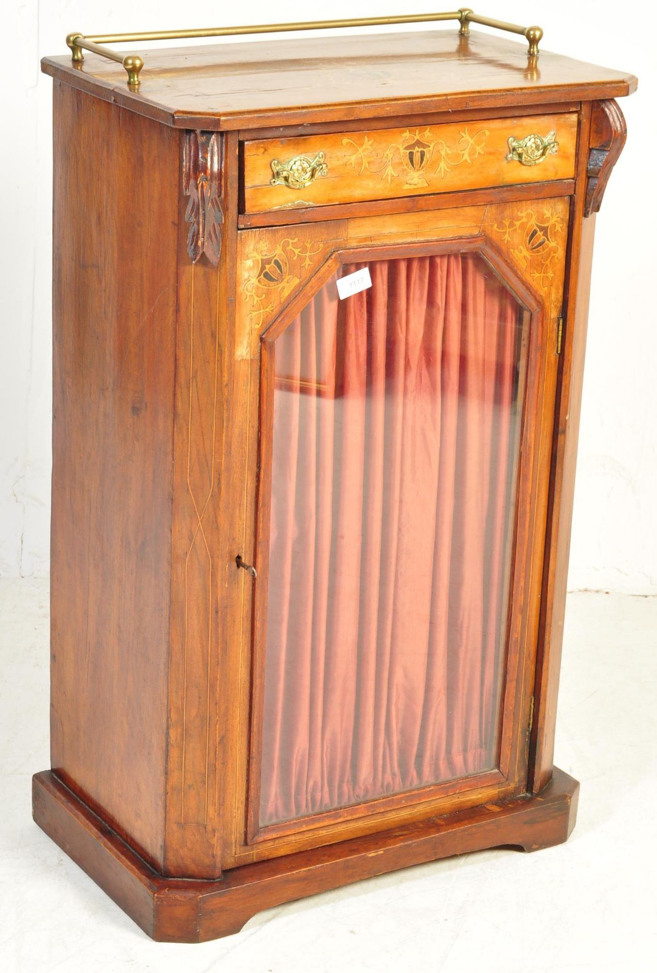 LATE 19TH CENTURY MARQUETRY INLAID PEDESTAL MUSIC CABINET - Image 2 of 10