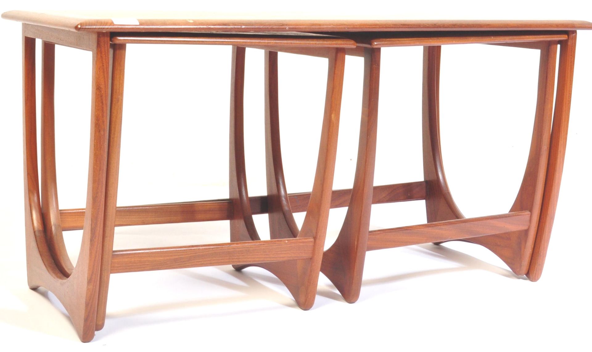 G-PLAN MID CENTURY TEAK WOOD NEST OF GRADUATING TABLES