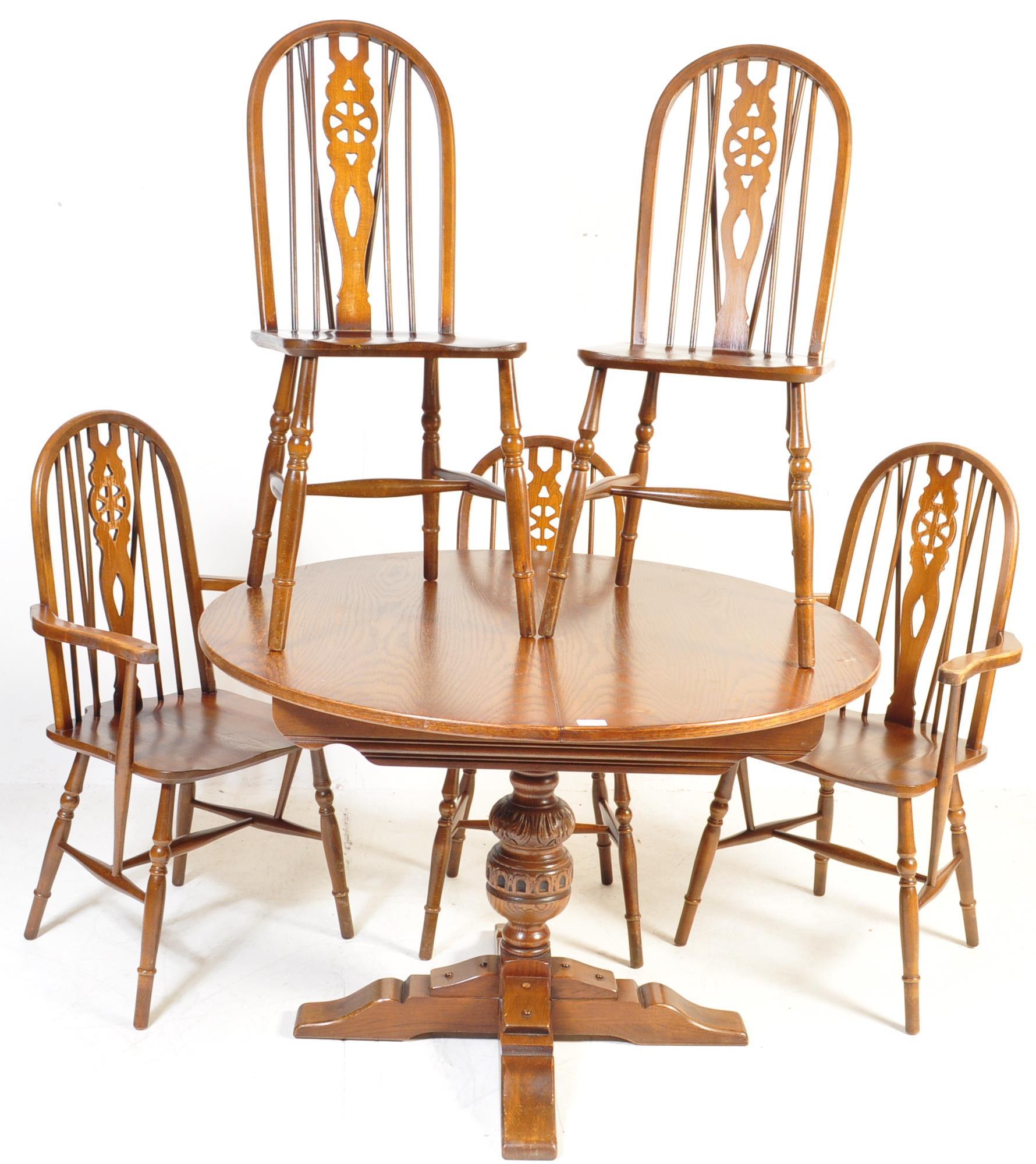 WOOD BROS OLD CHARM JACOBEAN REVIVAL DINING TABLE CHAIRS - Image 4 of 20