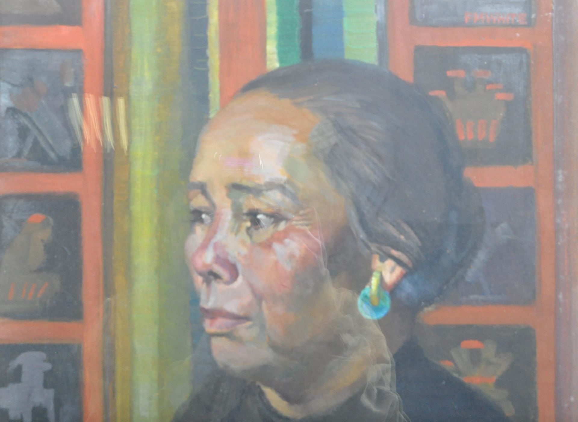 FM WHITE - OIL ON BOARD CHINESE MADE PORTRAIT STUDY - Image 4 of 6