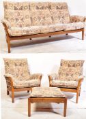 ERCOL RENAISSANCE BEECH & ELM THREE PIECE SUITE