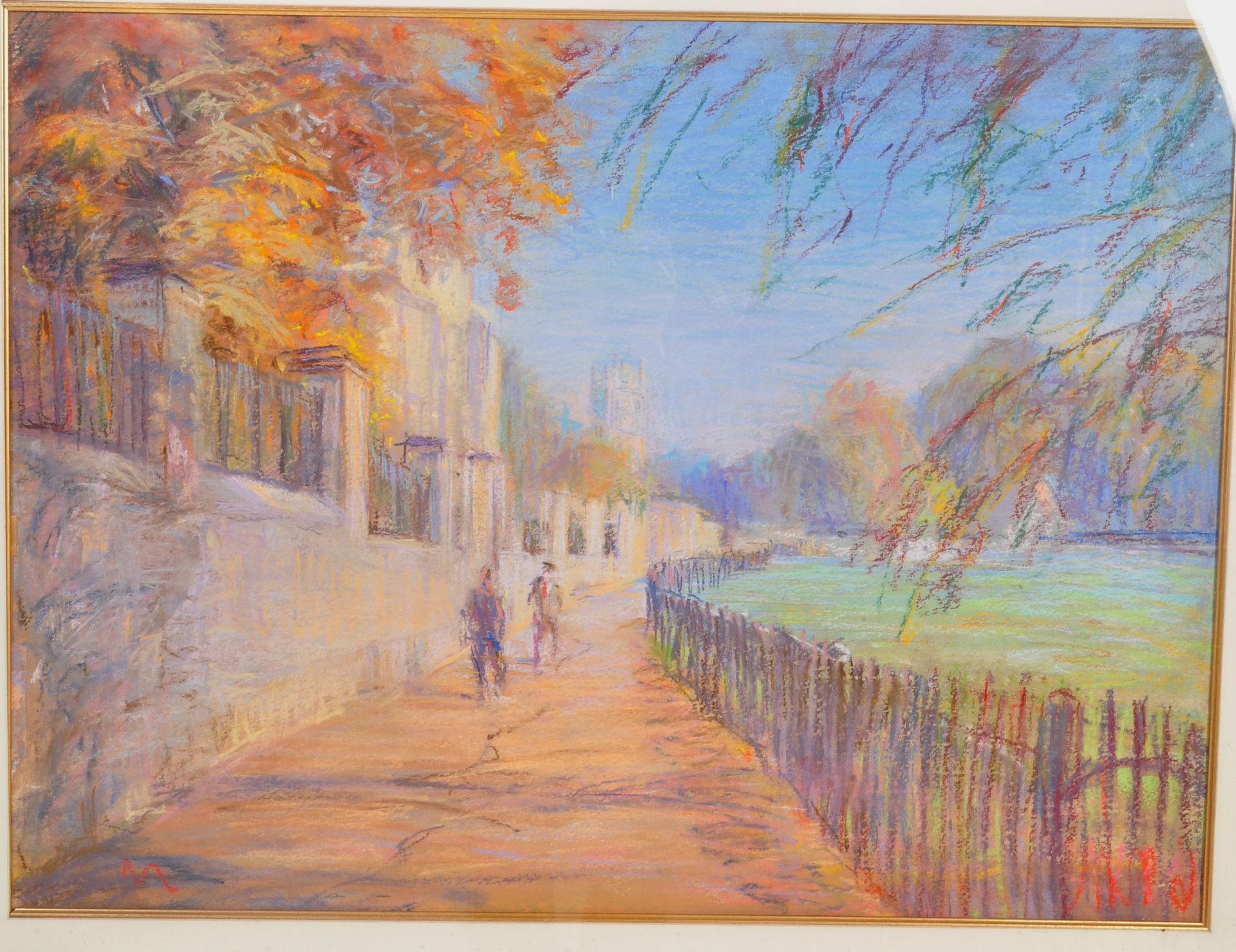 Michael Coote - A 20th century pastel painting of two figures walking along a path. Framed and - Bild 2 aus 7