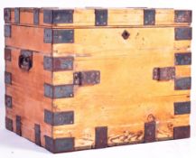 19TH CENTURY WOODEN SILVER CHEST STEAMER TRUNK