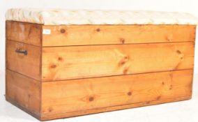 EARLY 20TH CENTURY PINK PLANKED BLANKET BOX OTTOMAN
