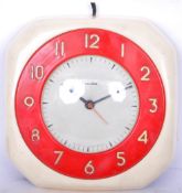 GENALEX CREAM AND RED BAKELITE CLOCK