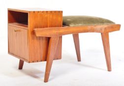 MID CENTURY TEAK WOOD TELEPHONE TABLE - HALL SETTLE