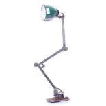 MID 20TH CENTURY INDUSTRIAL ANGLEPOISE STYLE ENAMEL LAMP