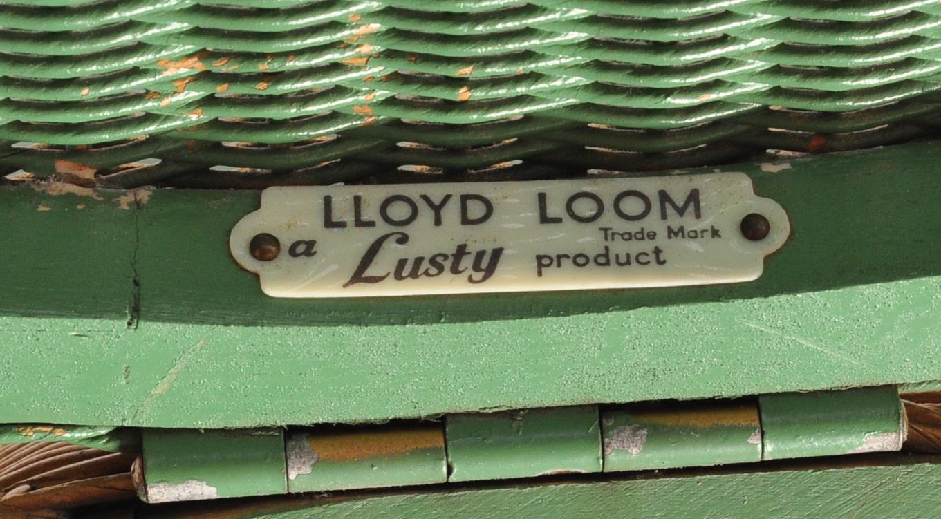 LLOYD LOOM - VINTAGE 20TH CNETURY LLOYD LOOM CHAIR AND LAUNDRY BASKET - Image 6 of 10