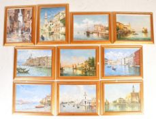 R CIPRINI - COLLECTION OF 10 VENETIAN OIL ON BOARD PAINTINGS