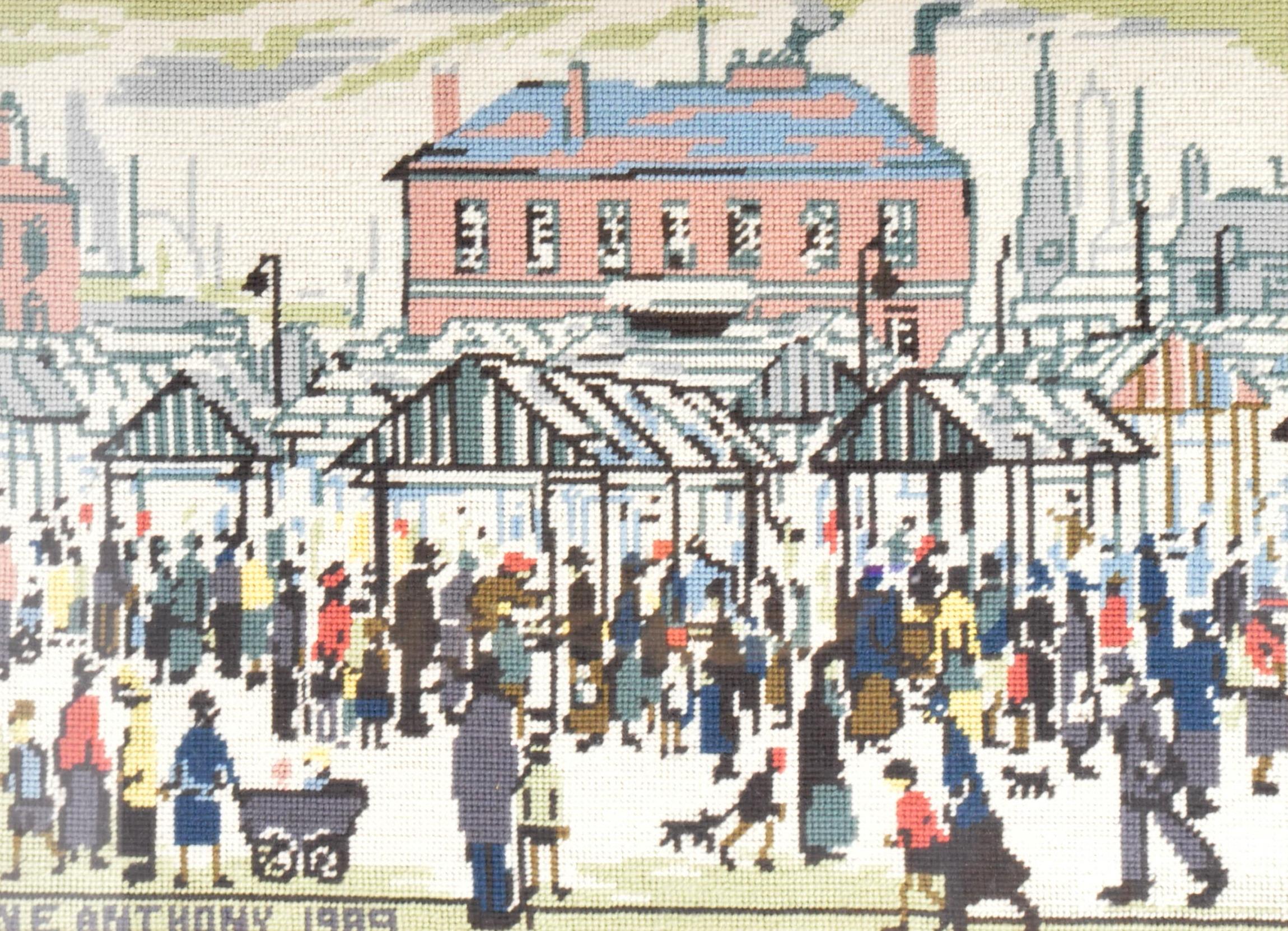 NE ANTHONY - AFTER L. S. LOWRY - MARKET SCENE, NORTHERN TOWN - Image 2 of 5