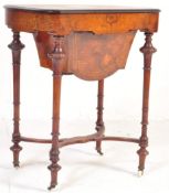 19TH CENTURY VICTORIAN BURR WALNUT LADIES WORK TABLE