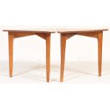 PAIR OF VINTAGE LEBUS LINK TRIANGULAR SIDE TABLES